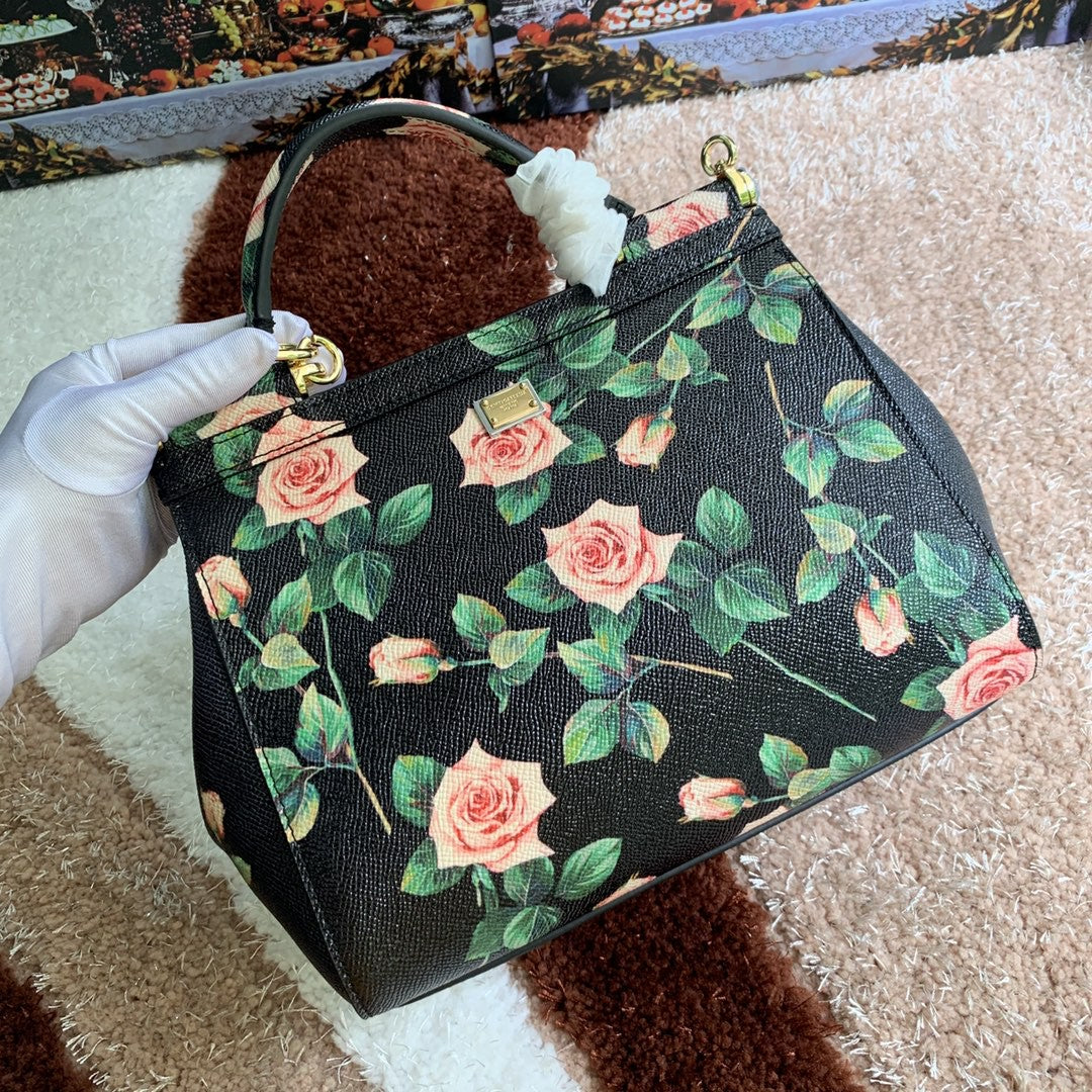 Top Quality MeTop Qualityum Sicily Handbag Unique Print Motifs Muticolour For Women 10.2in/26cm Top Quality