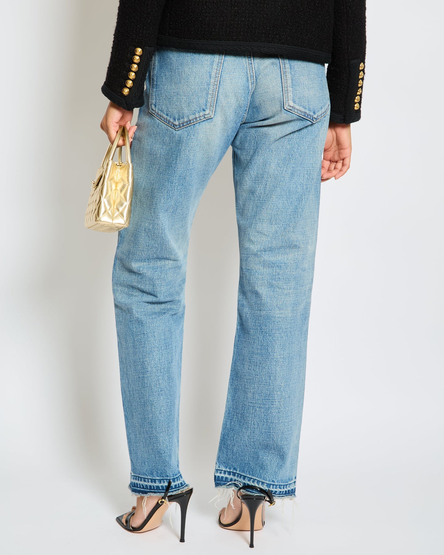 CŽline Blue Stone Wash Straight Leg Jeans Size 25 (UK 6)