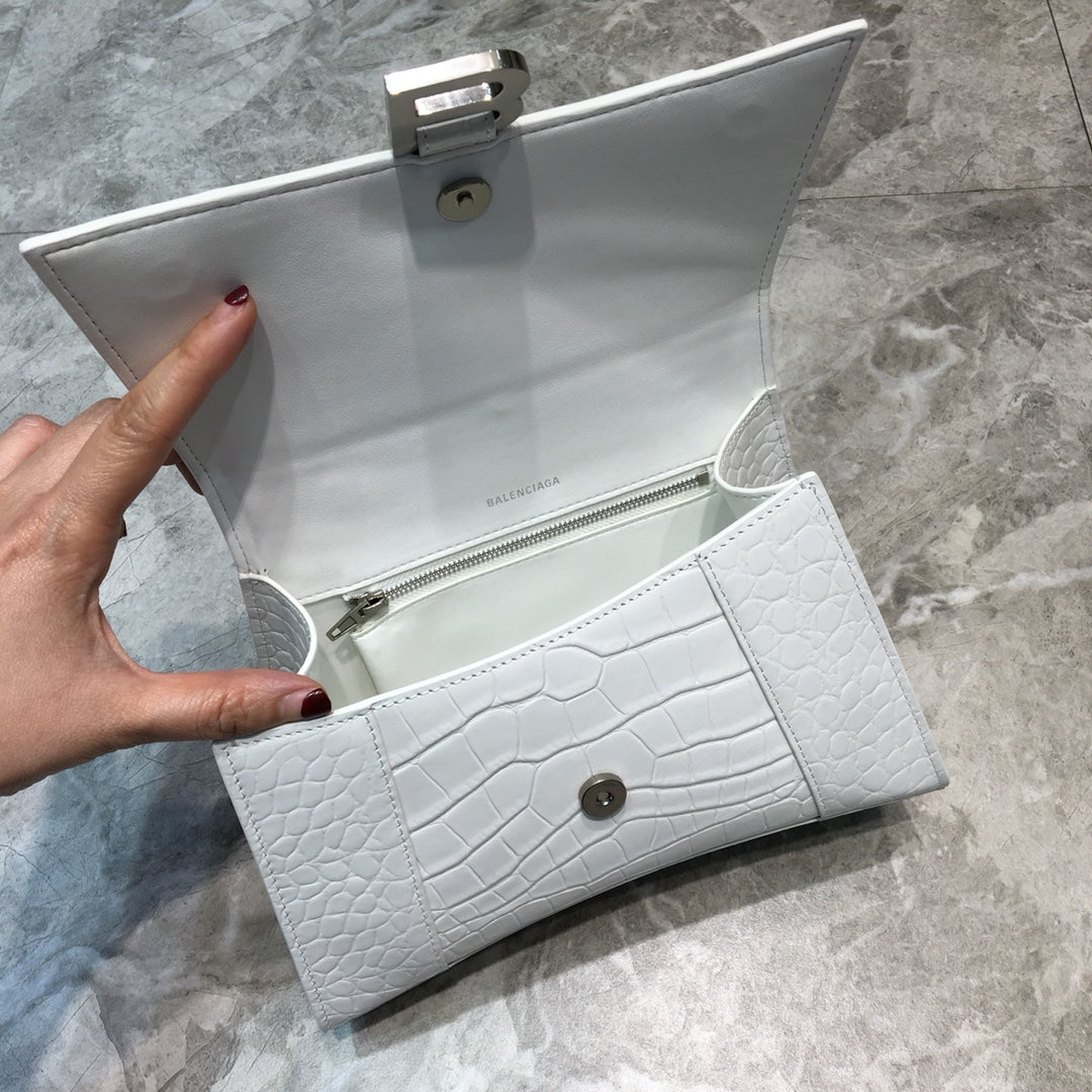 Top Quality Hourglass Small Handbag In White, For Women,  Bags 9in/23cm 5935461LR6Y9016