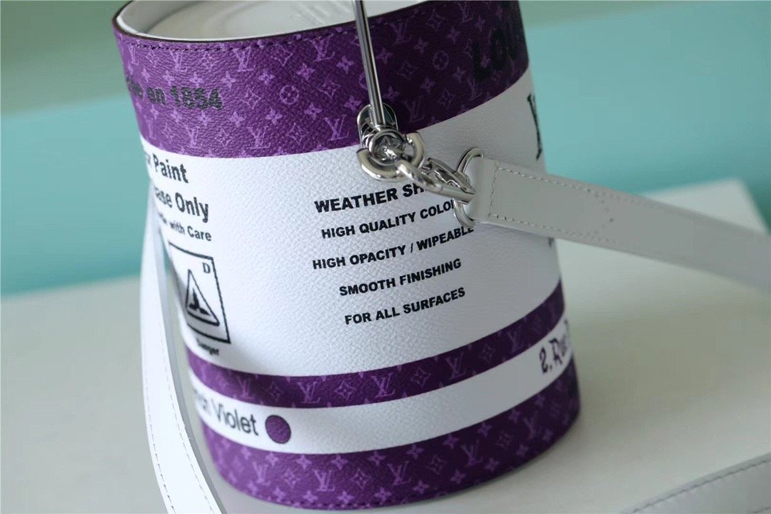 Top Quality Paint Can Coated Canvas By Virgil Ablohs PurpleFor Women, Womens Bags, Shoulder And Crossbody Bags 6.7in/17cm Top Quality M81591