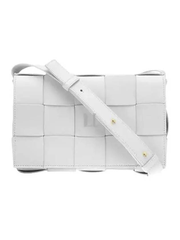 Luxury Bottega Veneta Intrecciato Cassette Cross Bag White