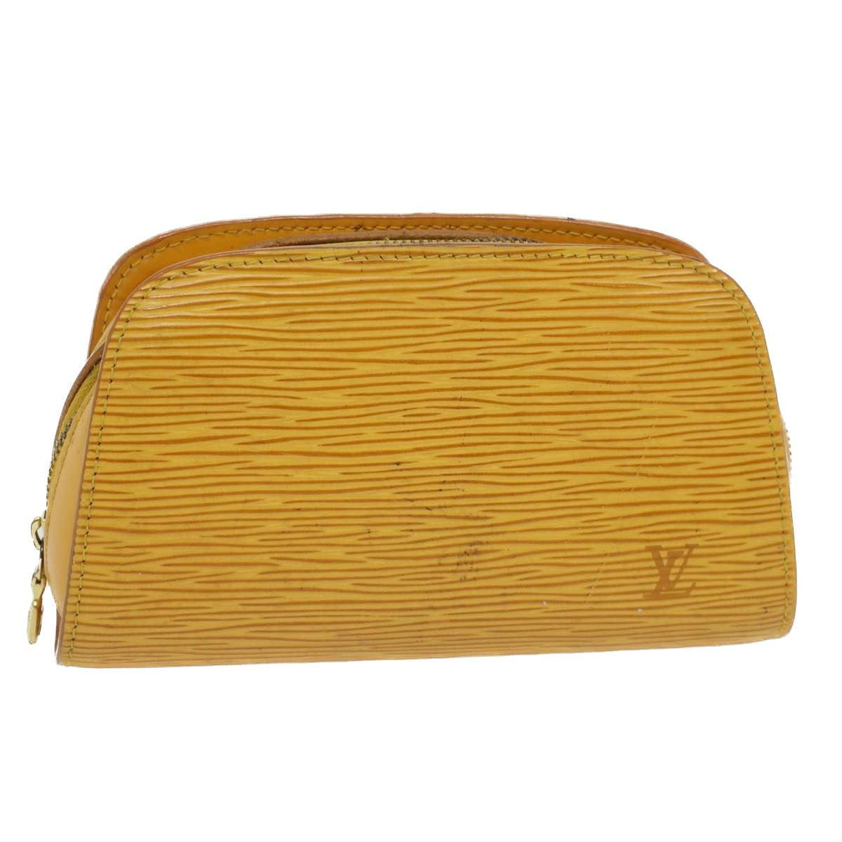 LOUIS VUITTON Epi Dauphine PM Pouch Yellow M48449 LV Auth 47357