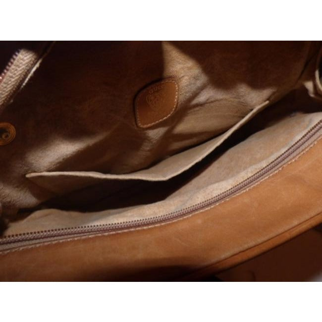 Gucci   Black Textured Leather Smooth Camel Leather Shoulder Bag