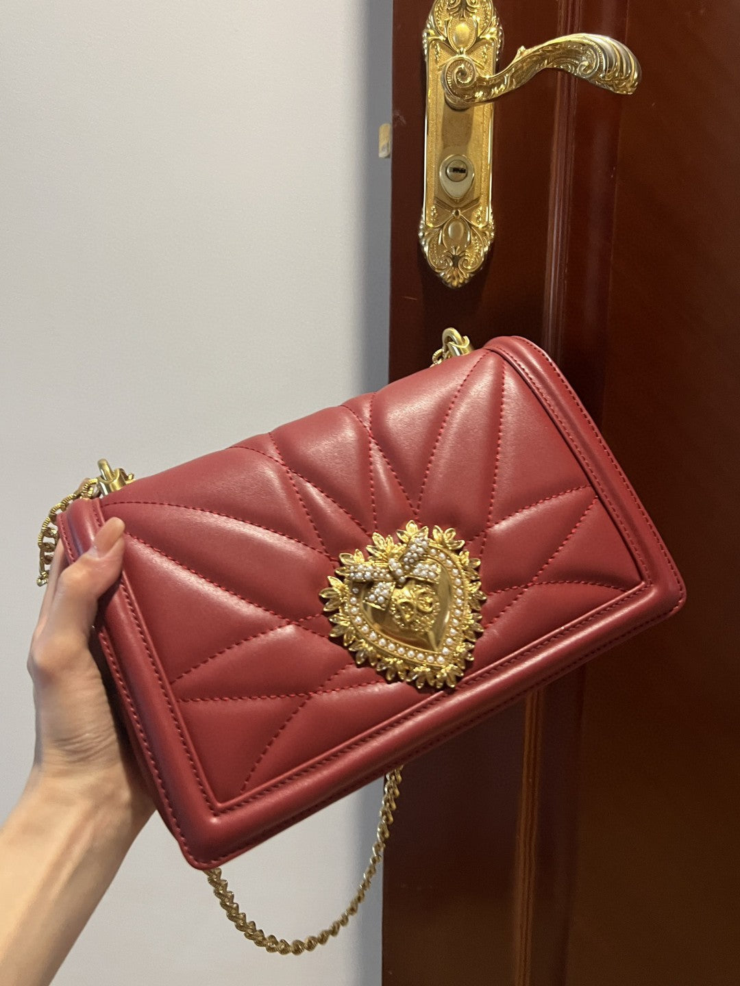 Top Quality Large Devotion Bag In Quilted Nappa Burgundy For Women 10in/26cm Top QualityÂ 