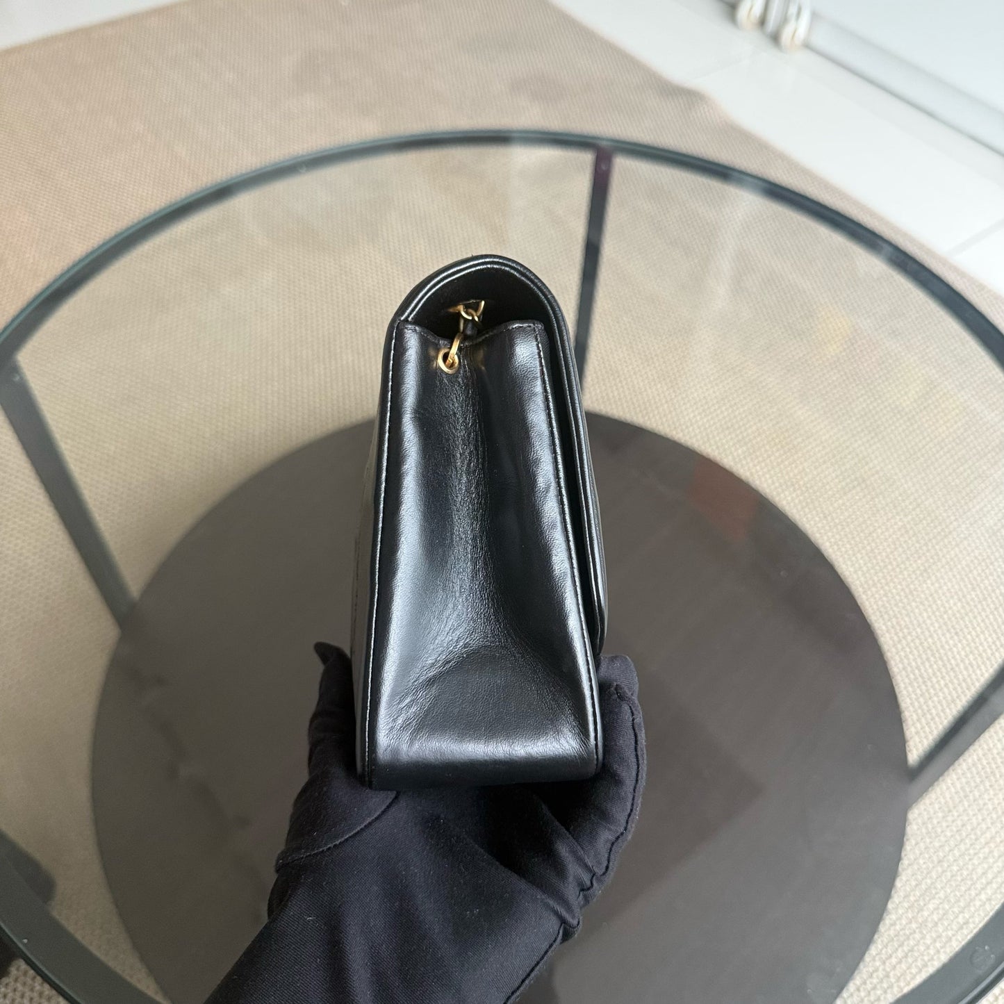 Chanel Diana Medium   - Quilted Lambskin Black Gold Hardware Series 2