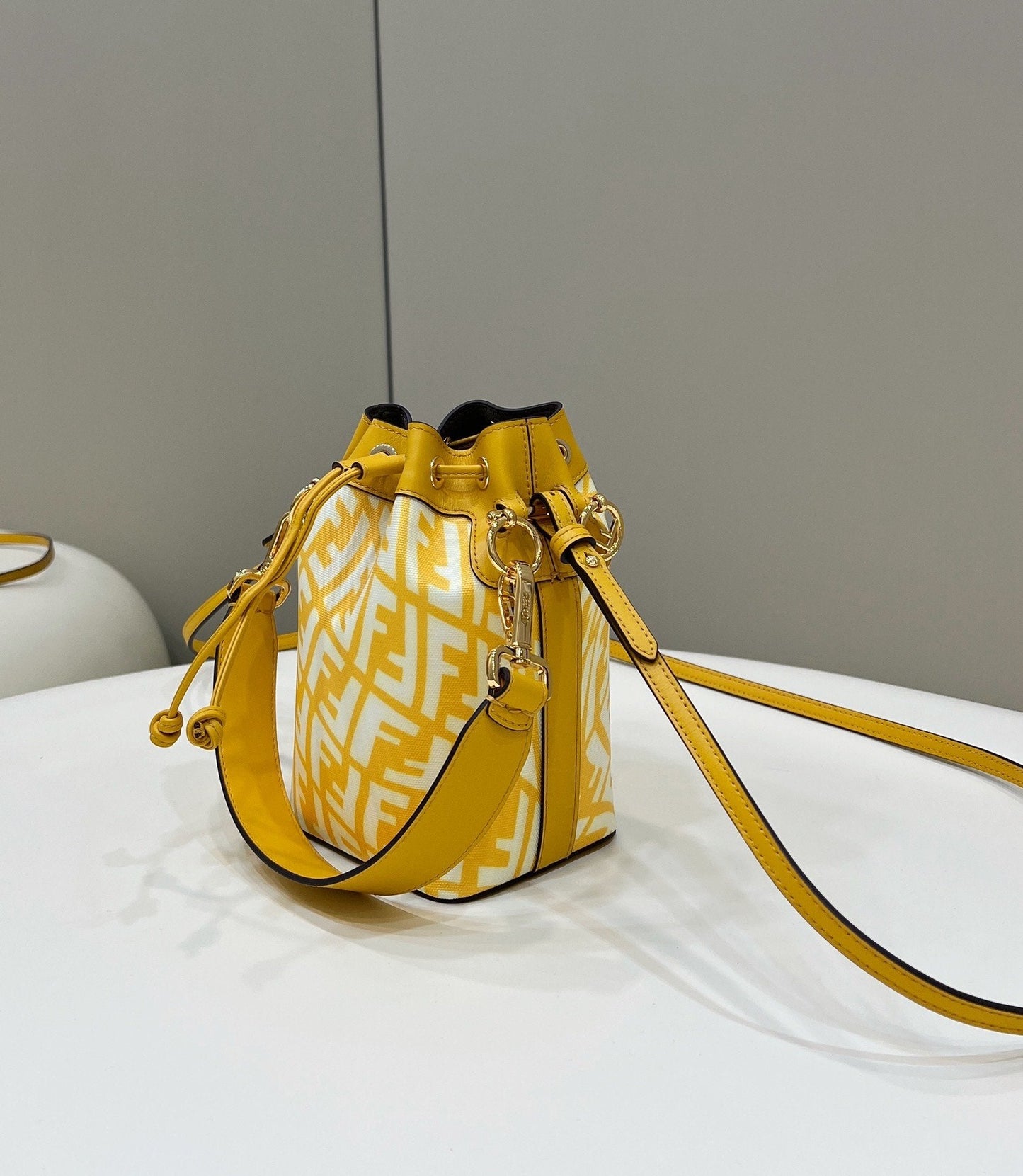 Top QualityTop Quality Mon Tresor Bag Yellow For Women, Women’s Handbags, Shoulder And Crossbody Bags 7.1in/18cm FF 8BS010