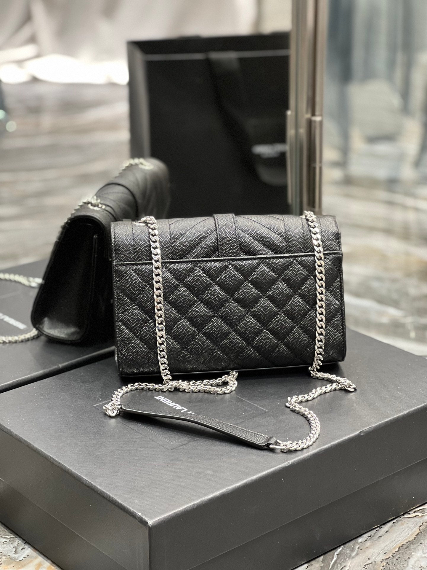 YSSL Small Bag Black In Mix Matelasse For Women 8in/21cm YSL 600195BOW921000