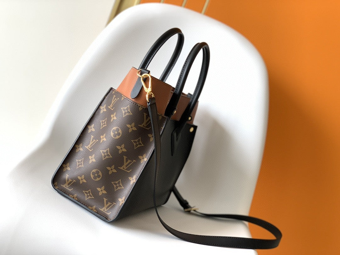 Top Quality On My Side MM Tote Bag Monogram Canvas Black For Women,  Shoulder Bags 12in/31cm Top Quality M53823