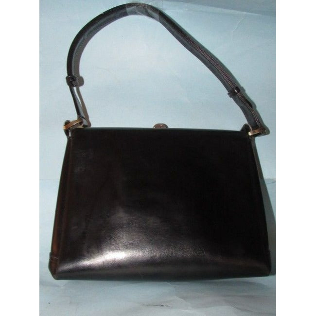 Gucci   Black Glossy Leather Shoulder Bag