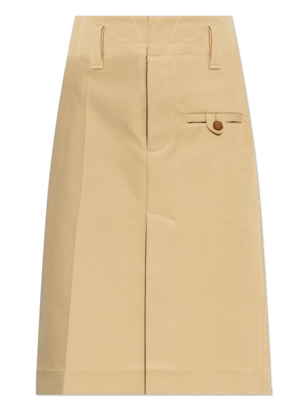 Luxury Bottega Veneta Pocket H-Line Skirt Beige