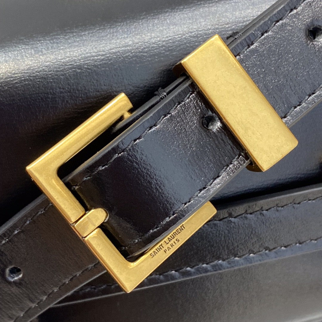 YSSL Manhattan Shoulder Bag In Box Black For Women 11in/29cm YSL 5792710SX0W1000