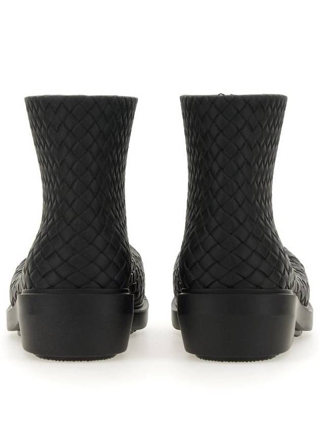 Luxury Bottega Veneta Fireman Rubber Rain Boots Black