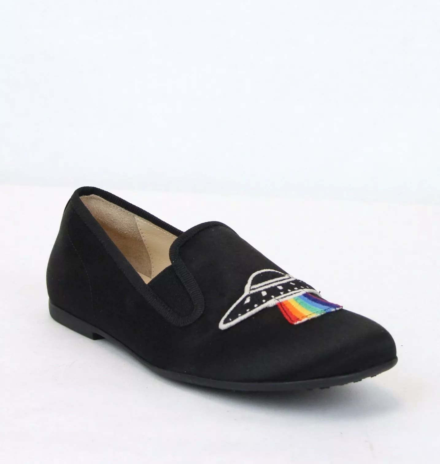 Gucci Unisex Children's Black Silk Flats w/Heart Icon 32/US .5 484976 1000
