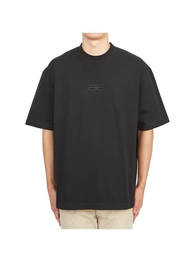 Luxury Balenciaga Trending 2025 Embroidered BB Logo Short Sleeve T-Shirt Black