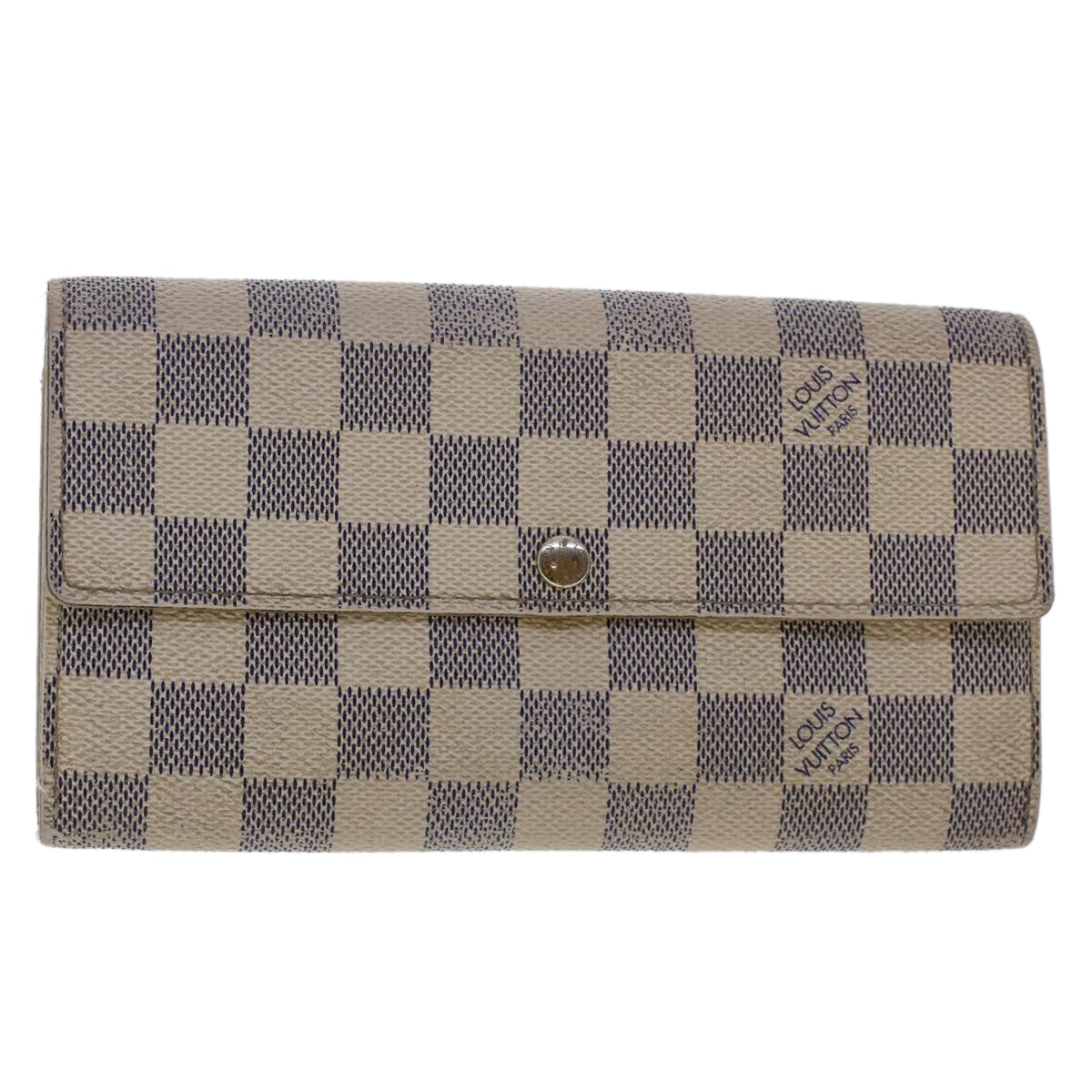 LOUIS VUITTON Damier Azur Portefeuille Sarah Long Wallet N63208 LV  48895
