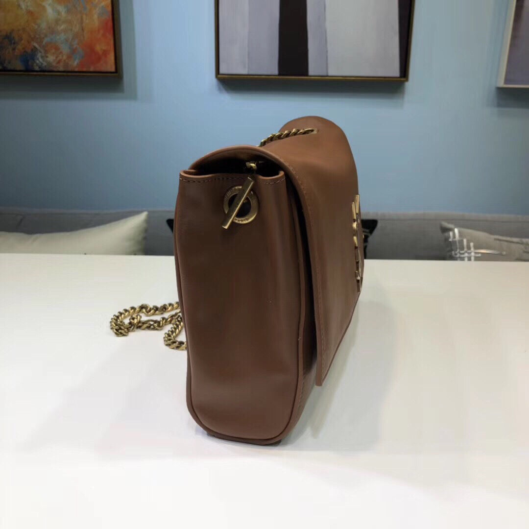 Top Quality Kate MeTop Qualityum Chain Bag In Grain De Poudre Brown For Women 9.4in/24cm YSL 364021BOW0J2346