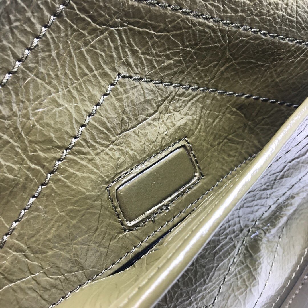 YSSL Niki Medium Chain Bag In Crinkled  Green For Women 11in/28cm YSL 6331581YG041229