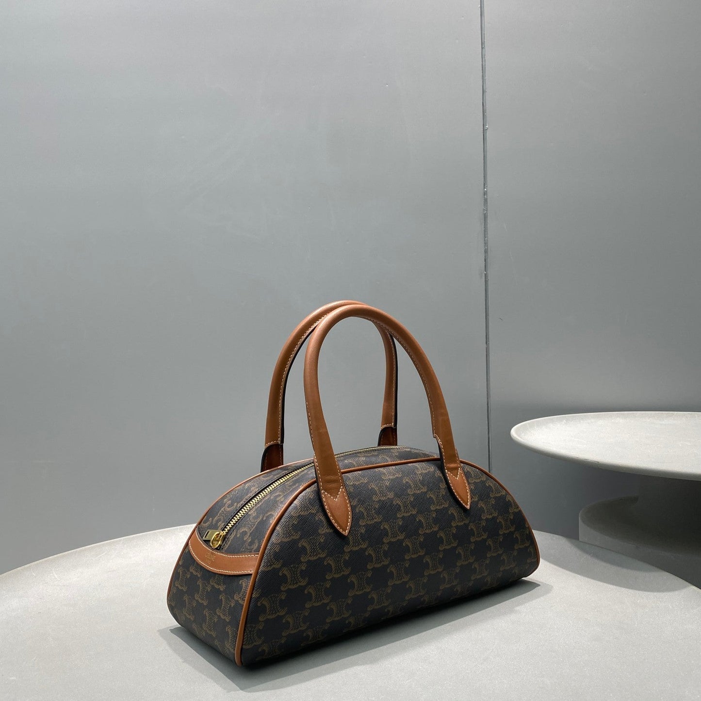 Top Quality MeTop Qualityum Teckel In Triomphe Canvas Brown For Women 12in/31cm 