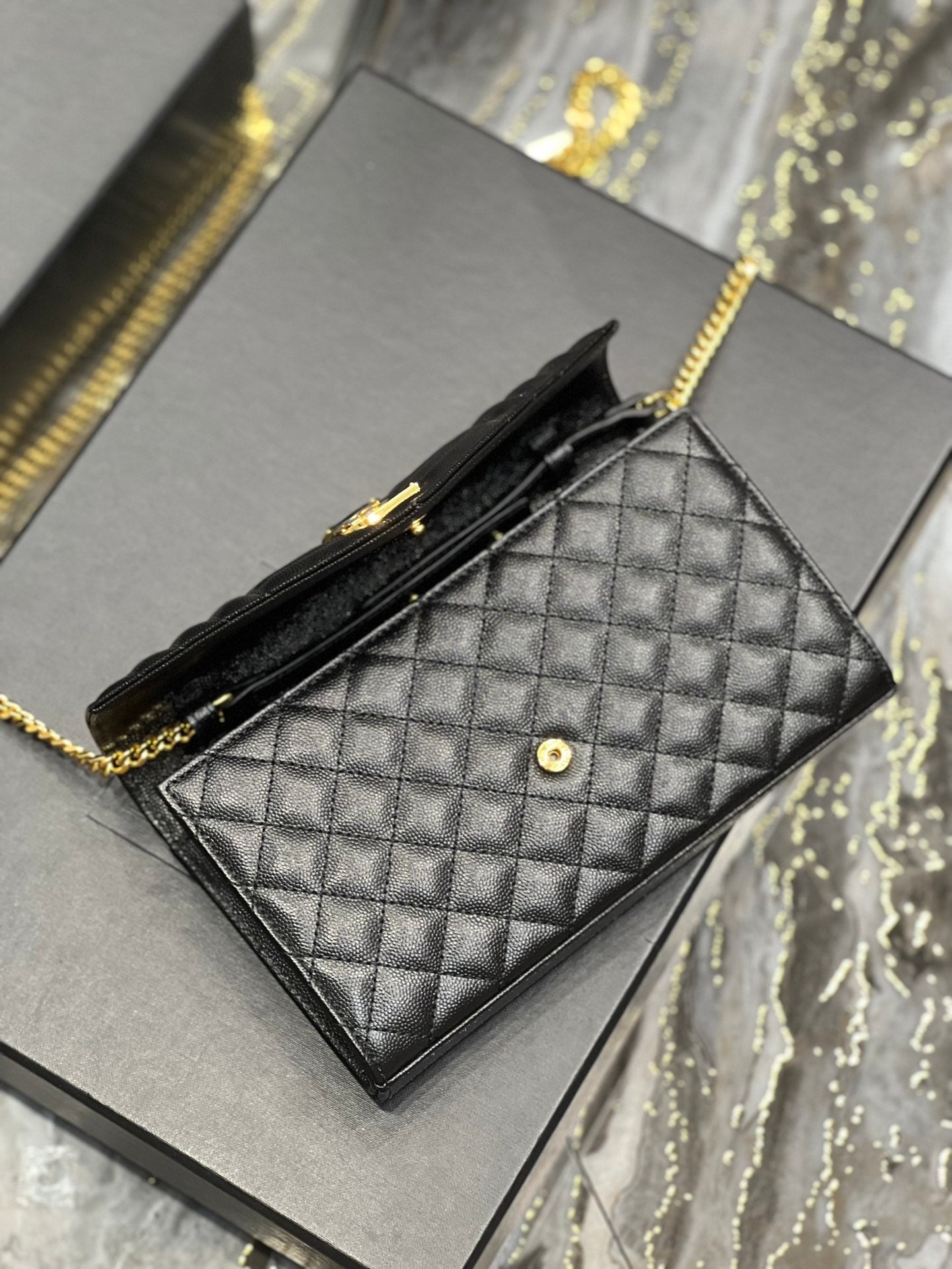 Top Quality Envelope Small Chain Bag Black For Women, Women’s Bags 8.6in/22cm YSL