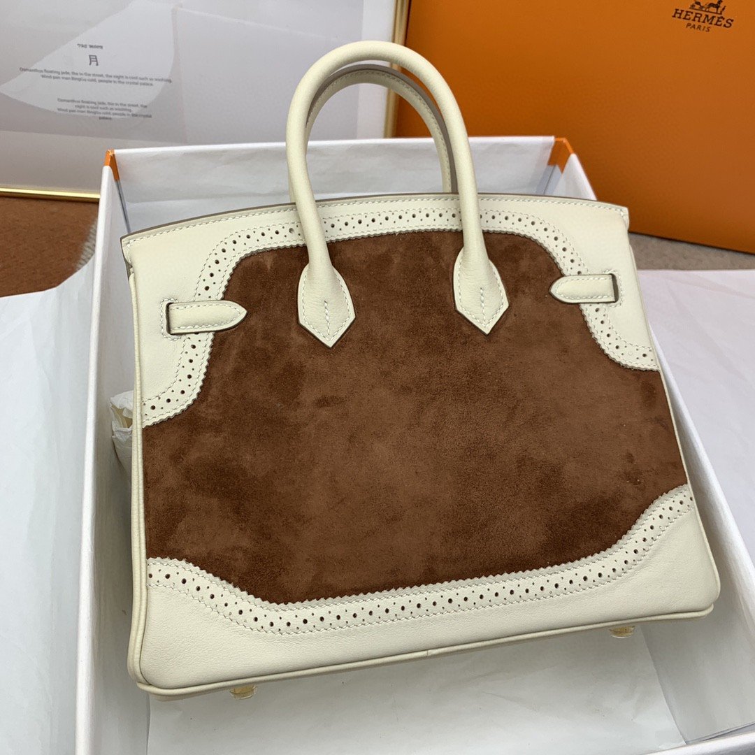 Top Quality Birkin Nata Swift Bi Color For Women Gold Toned Hardware 10in/25cm