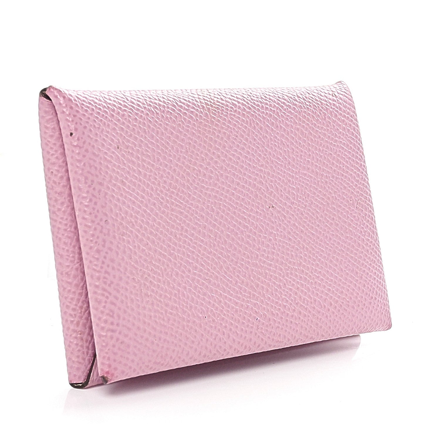 Hermes Epsom Horseshoe Calvi Card Case Mauve Sylvestre Craie