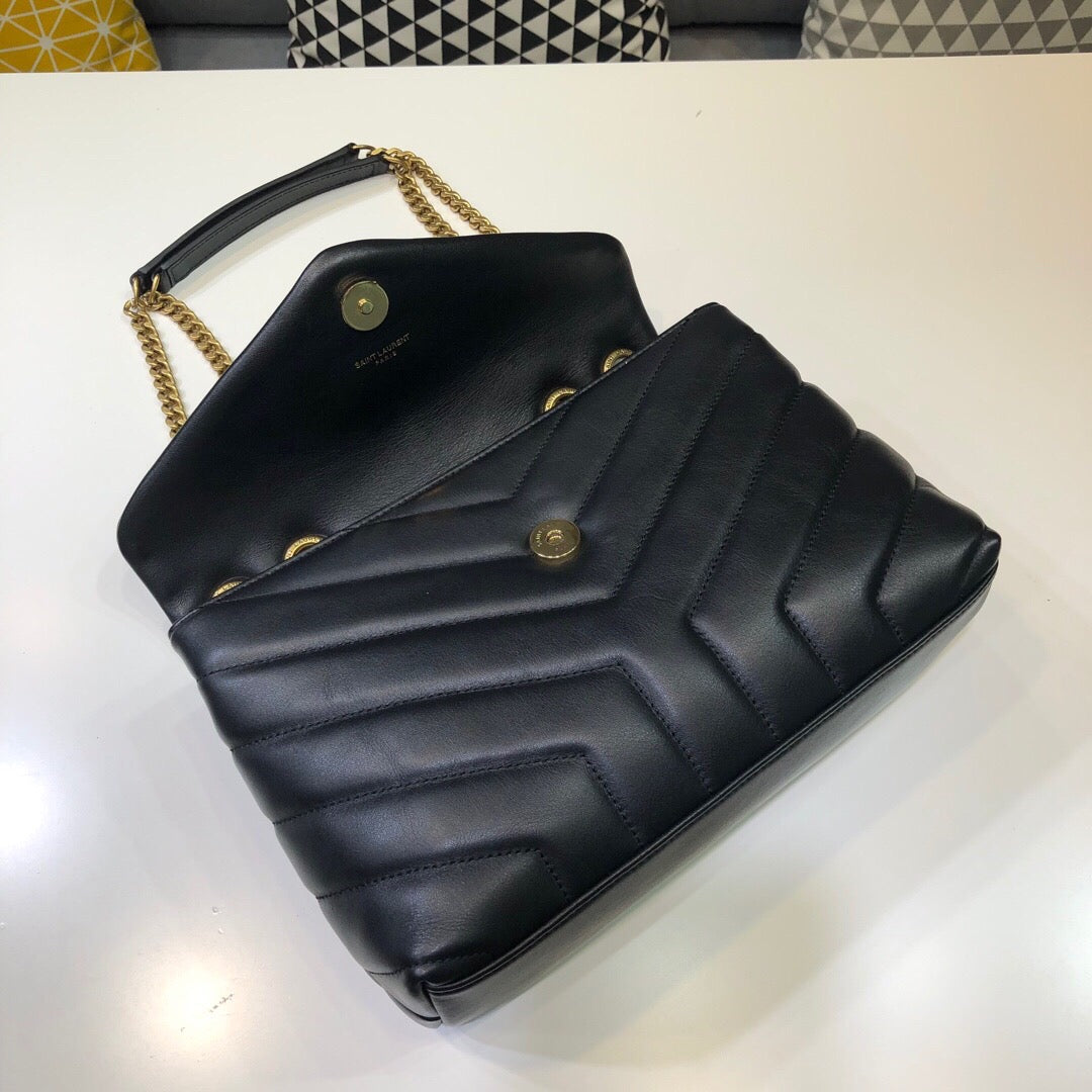 Top Quality Loulou Small Chain Bag In Matelassé "Y" Black For Women 9.8in/23cm YSL 494699DV7271000