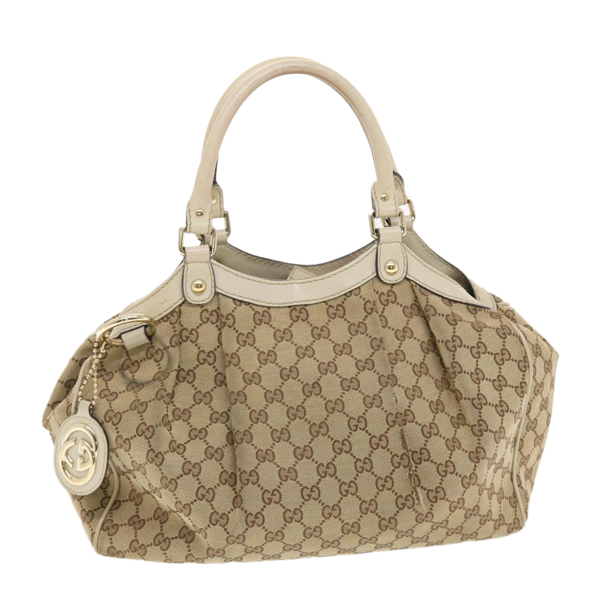 Gucci GG Canvas Hand Bag Beige 211944  49795
