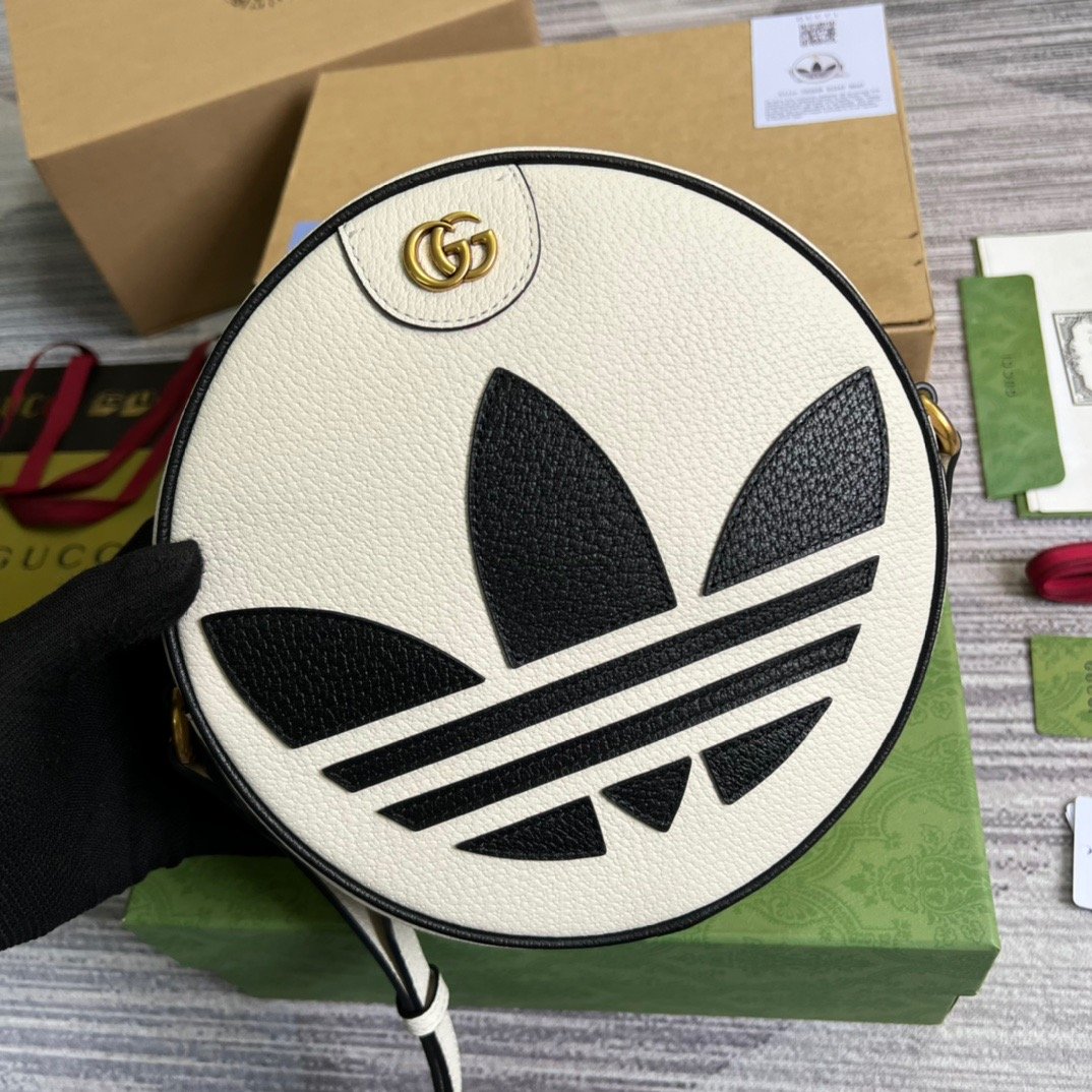 gg x Adidas Ophidia Shoulder Bag White For Women, Women’s Bags 8in/22cm gg 702626 DJ24T 8847