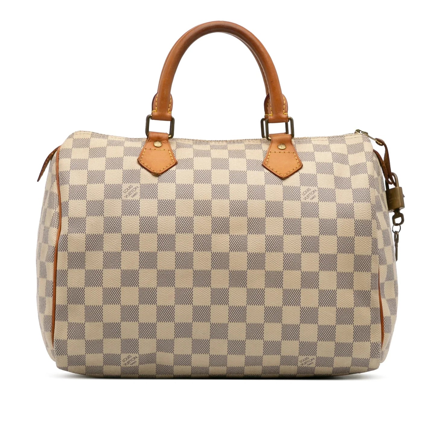 White Louis Vuitton Damier Azur Speedy 30 Boston Bag