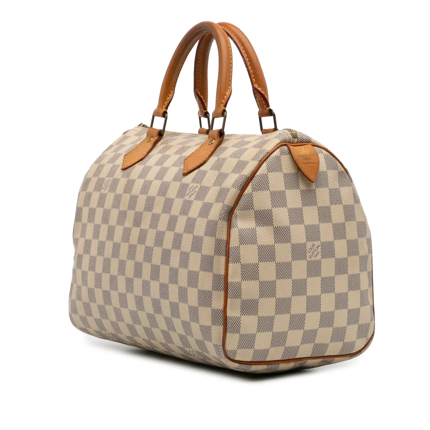 White Louis Vuitton Damier Azur Speedy 30 Boston Bag