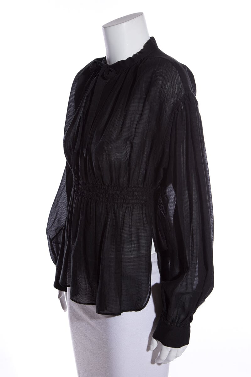 Chanel Black L/S Peasant Blo  SZ 36