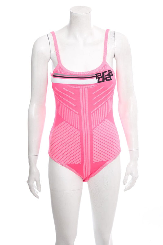 Prada Pink Intarsia Stretch Bodysuit SZ L