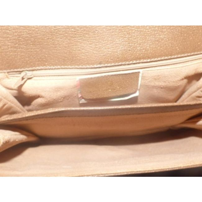 Gucci   Brown Leather With Red Green Stripes Leather Striped Coated Canvas