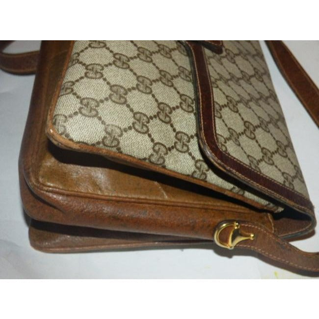 Gucci   Shades Of Brown Leather Coated Canvas Satchel