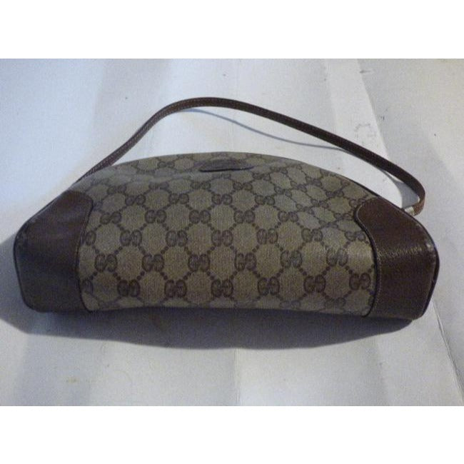 Gucci   Brown Large G Logo Print Coated Canvas And Brown Leather Hobo Bag