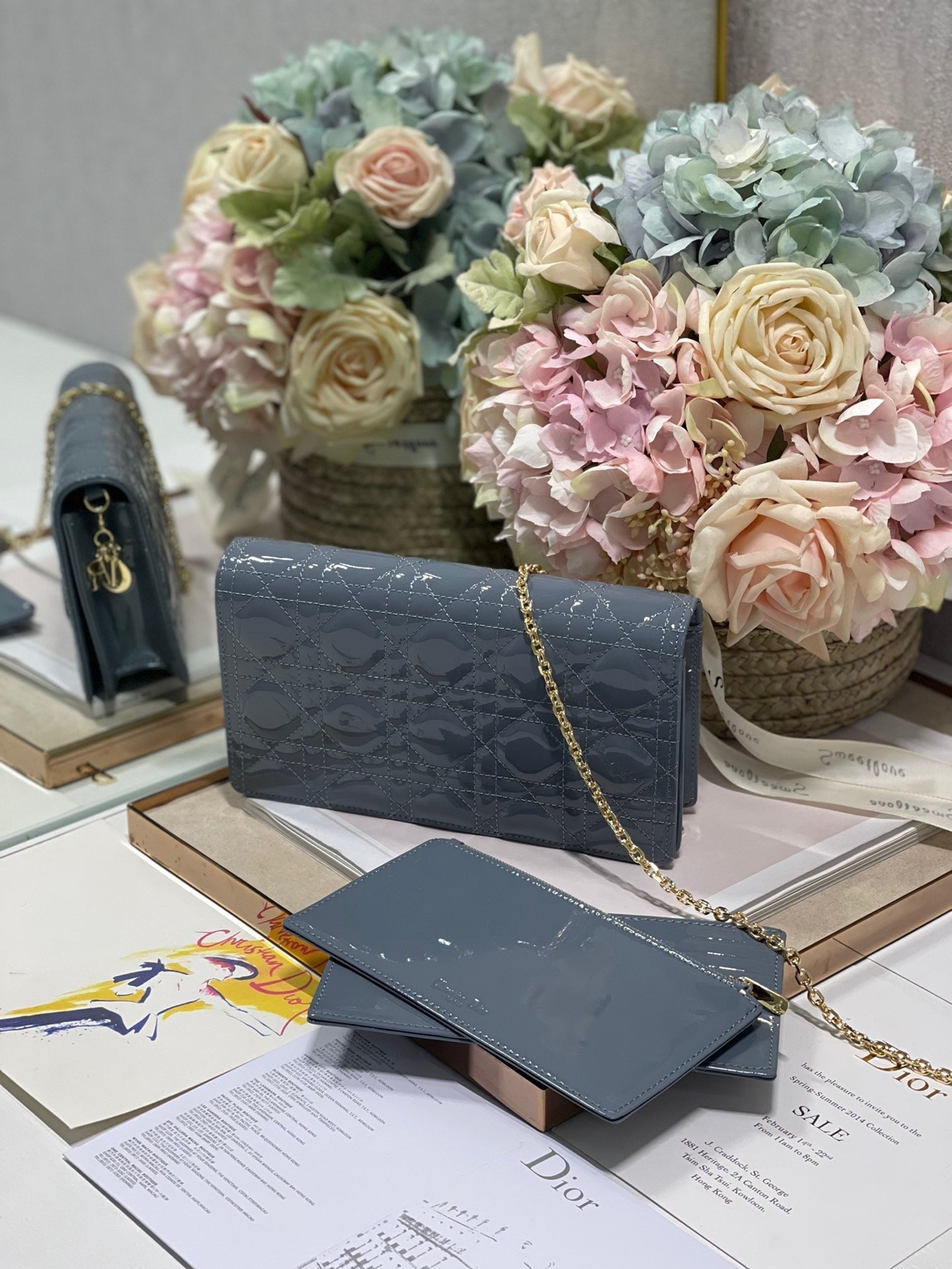 Top Quality Lady Pouch Smoky blue, For Women, Womens Handbags 8.5in/21.5cm CD