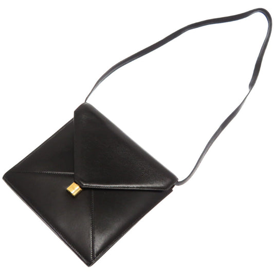 HERMES Shoulder Bag Box scarf black vintage Cadena Metal 2WAY Shoulder Bag Clutch Bag Women  d