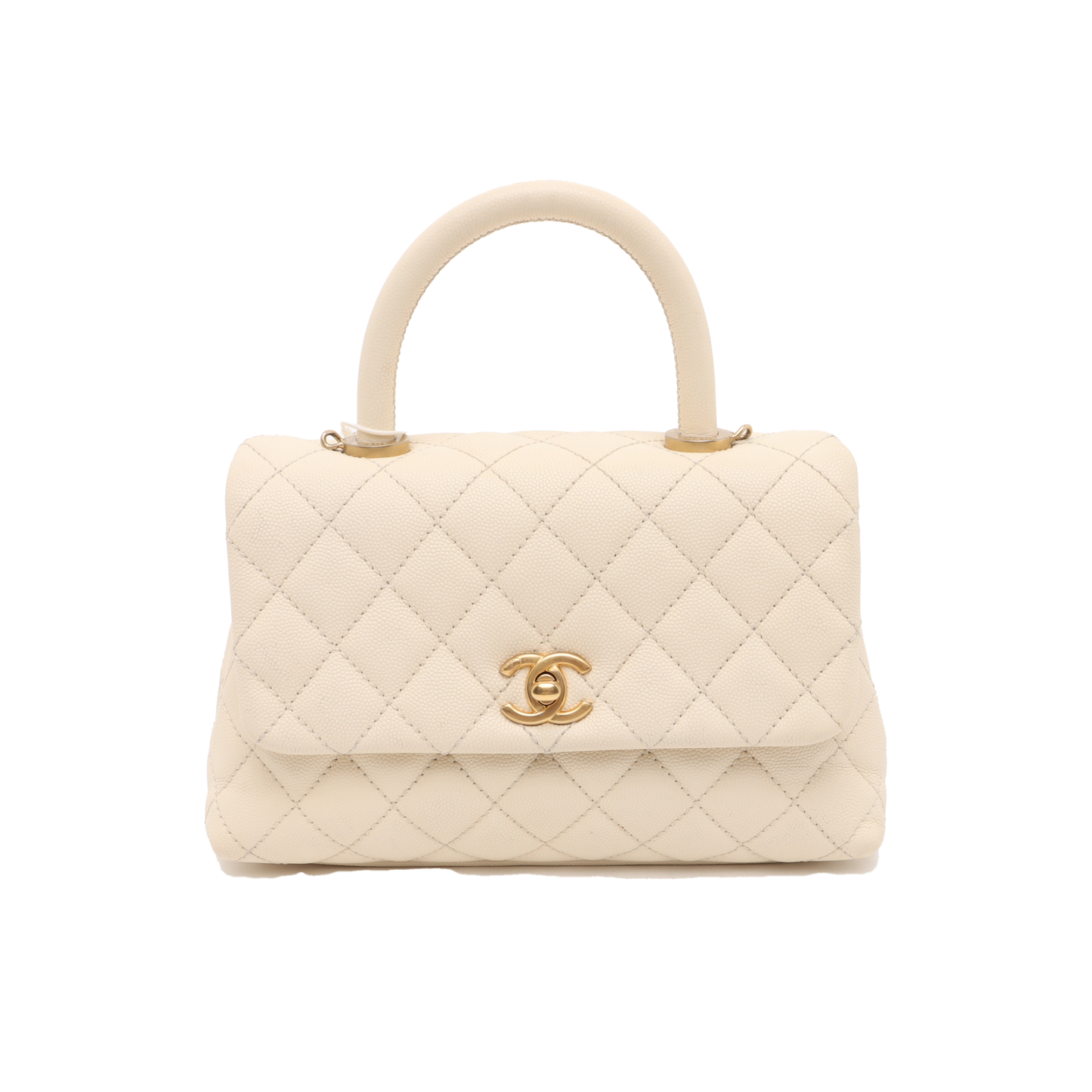 Chanel Coco Handle Small Beige Caviar Leather Gold Hardware, 2017