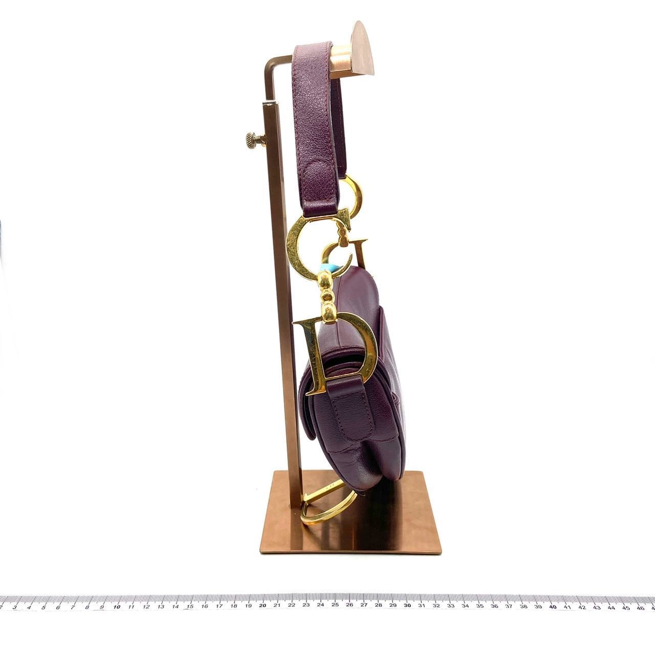 Dior Saddle   Burgundy Purple Wine Calfskin Leather Gold Hardware Shoulder Bag
