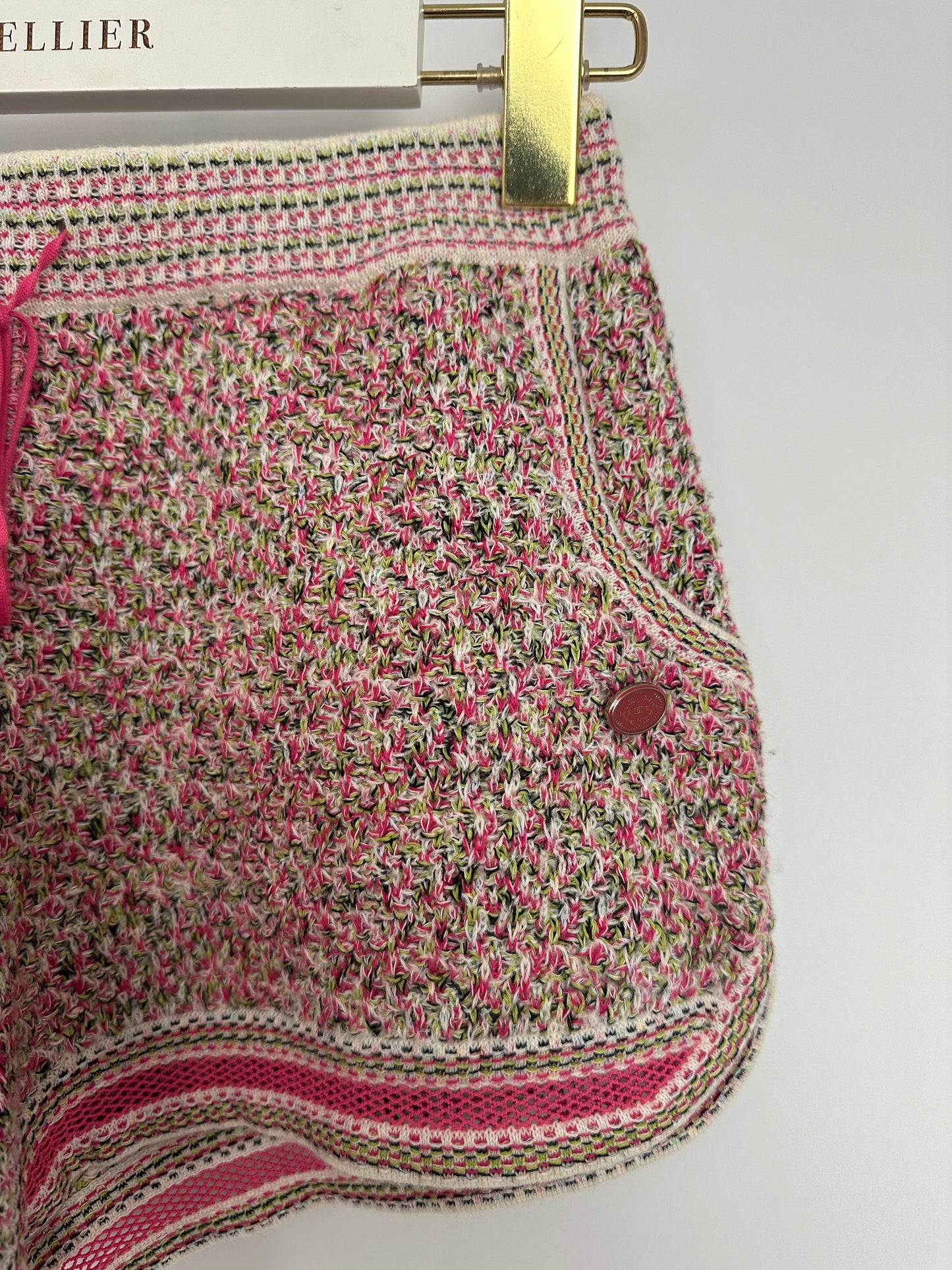 Chanel Pink Crochet Knitted Shorts with Pocket Detail Size FR 34 (UK 6)