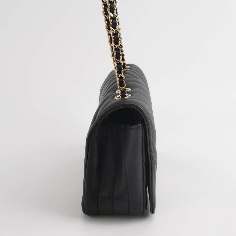 Chanel Classic Flap Rectangular Mini Chevron Quilted Calfskin Leather Black