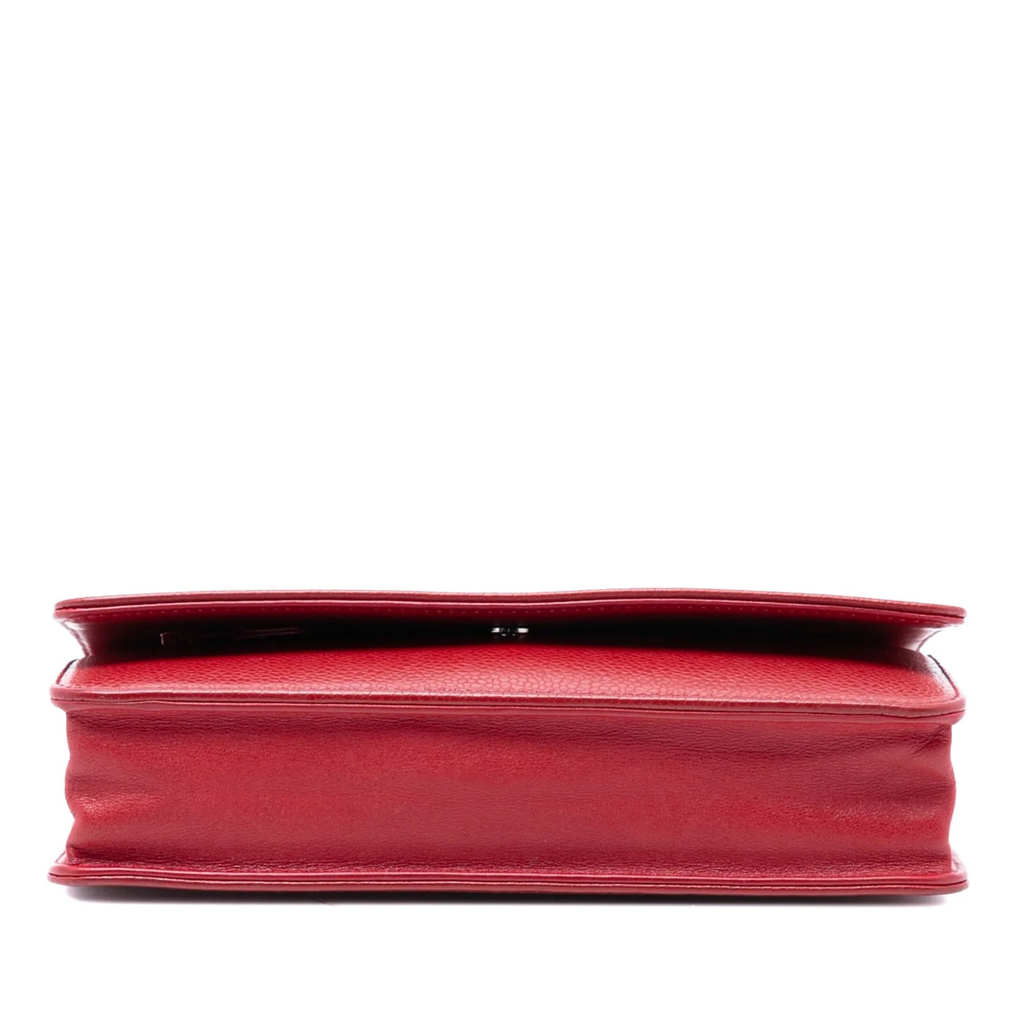 Red Chanel CC Caviar Wallet On Chain Crossbody Bag