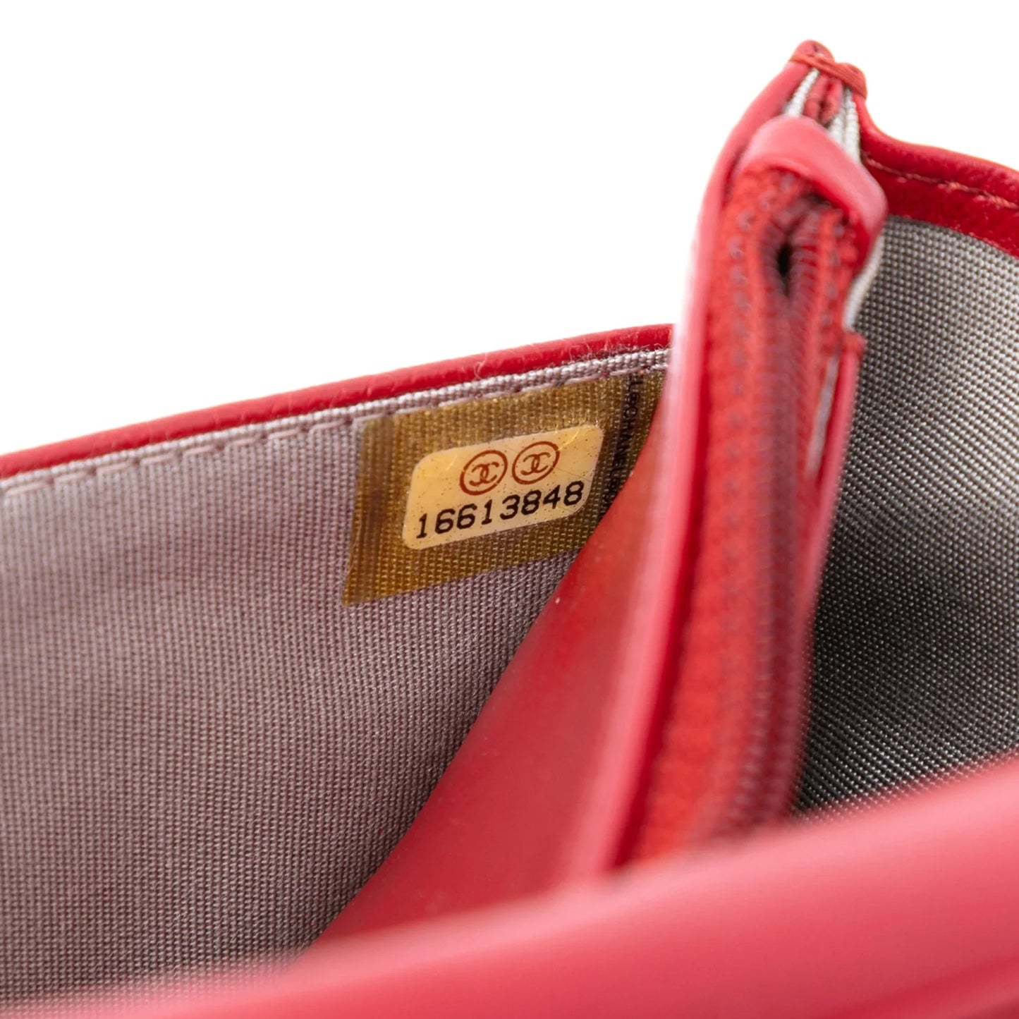 Red Chanel CC Caviar Wallet On Chain Crossbody Bag