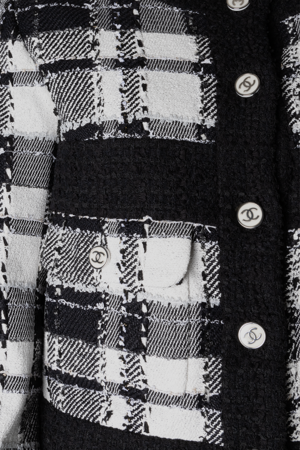 CHANEL Tweed Jacket Black White 2023