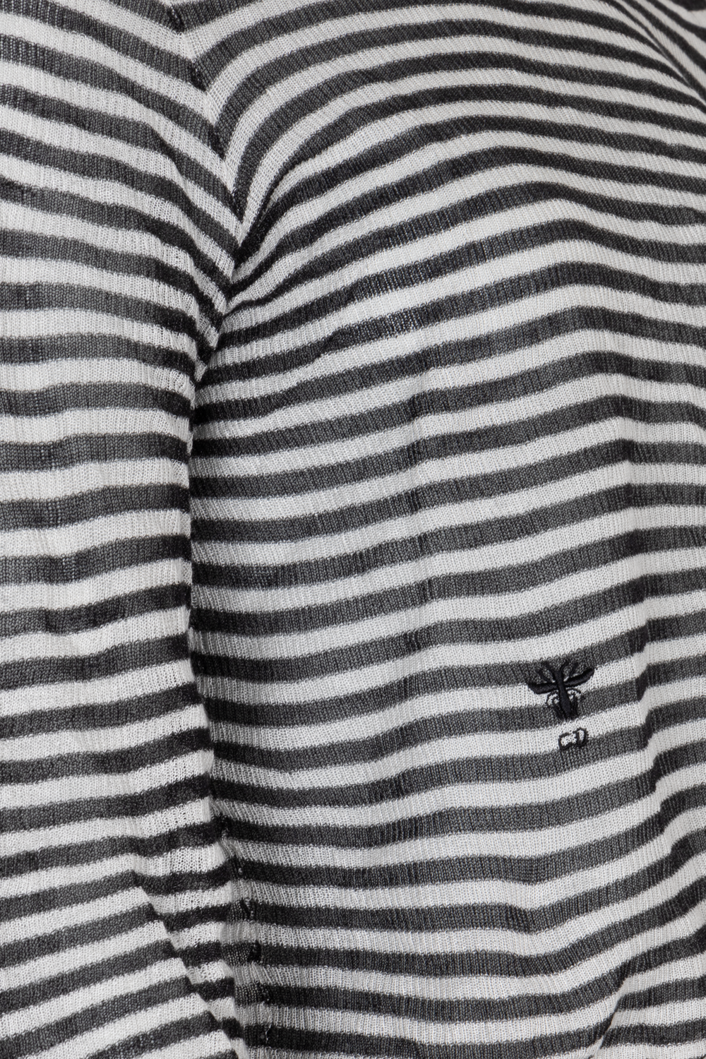 CHRISTIAN DIOR Top Striped Black White