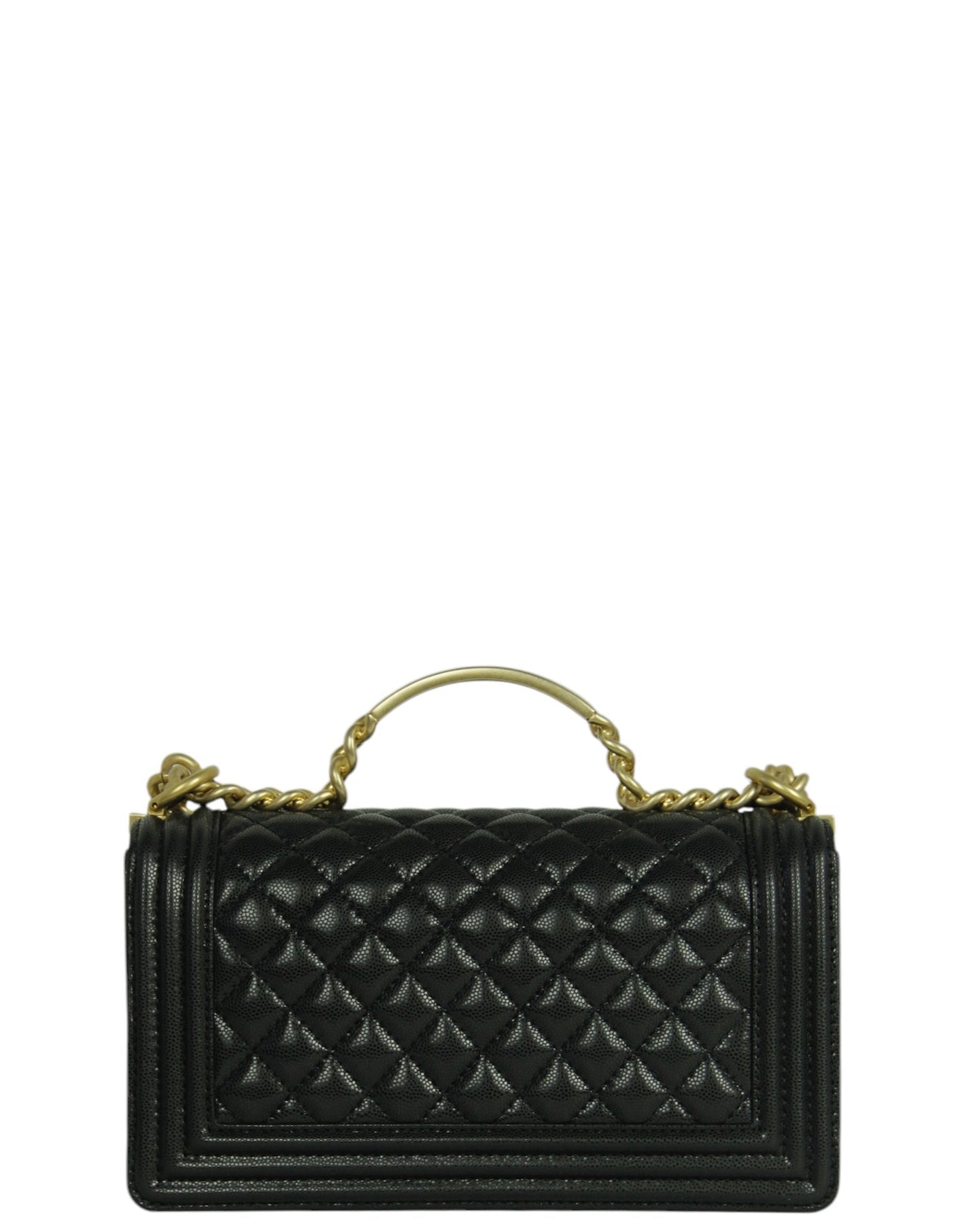 Chanel 2024 Black Caviar Medium Top Handle Boy Bag