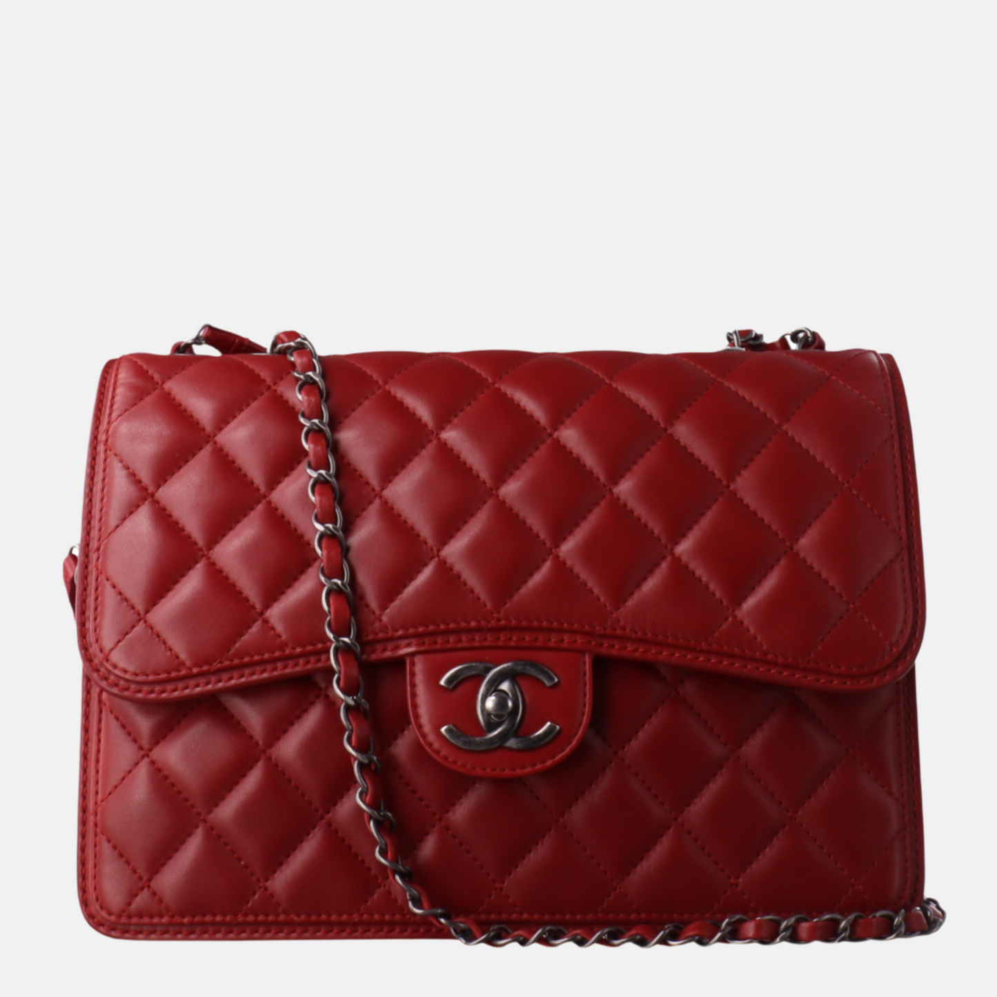 Chanel Classic Flap Jumbo Large Red Calfskin Leather, 2013-2014