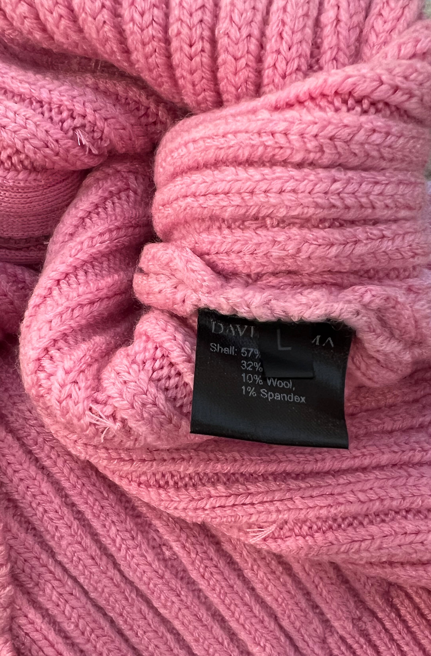 David Koma Pink Ribbed Knit Jumper with Transparent Bead Details Size L (UK 12) RRP £552