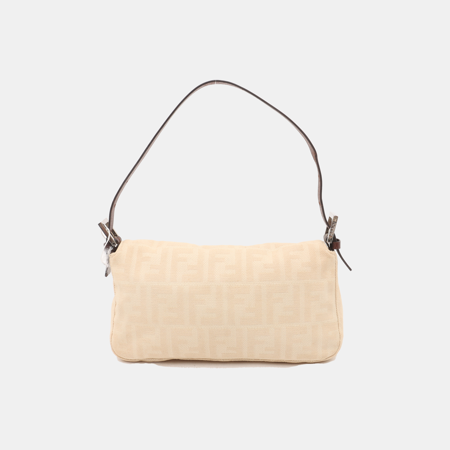 Fendi Baguette   Beige Canvas Zucca Print Shoulder Bag