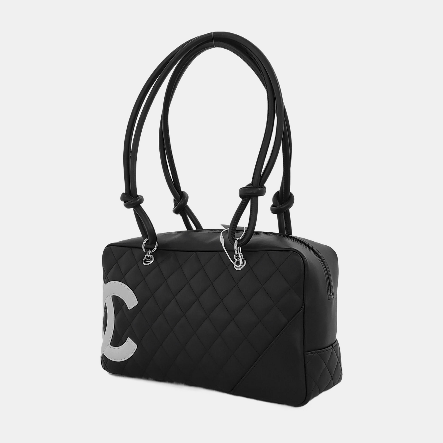 Chanel Cambon Medium Shoulder Bag Black  Double Strap